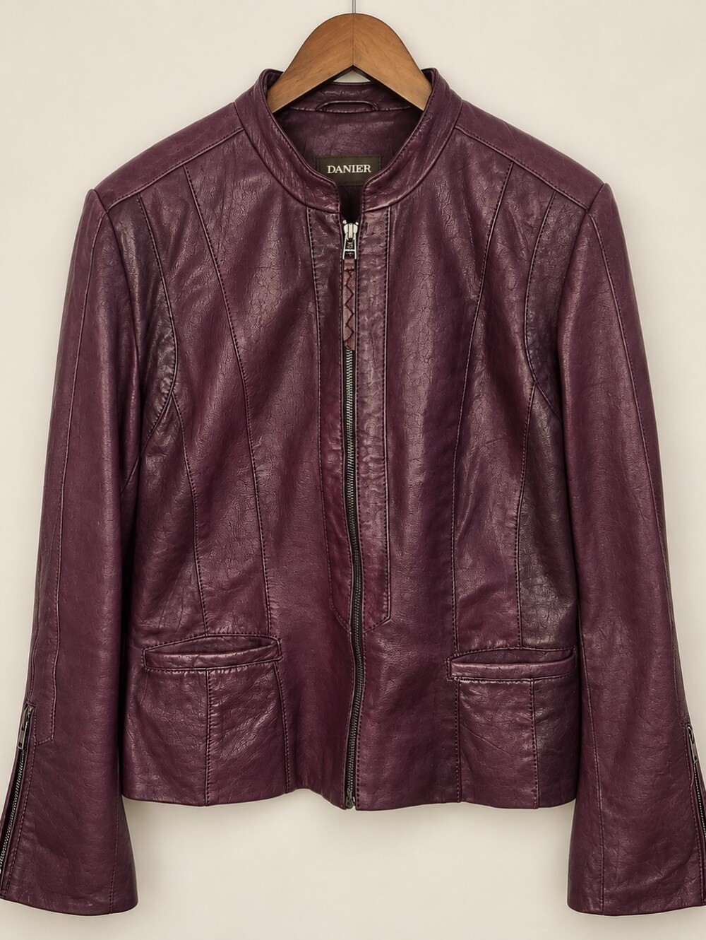 Danier Genuine Leather Burgundy Moto Jacket | Women’s